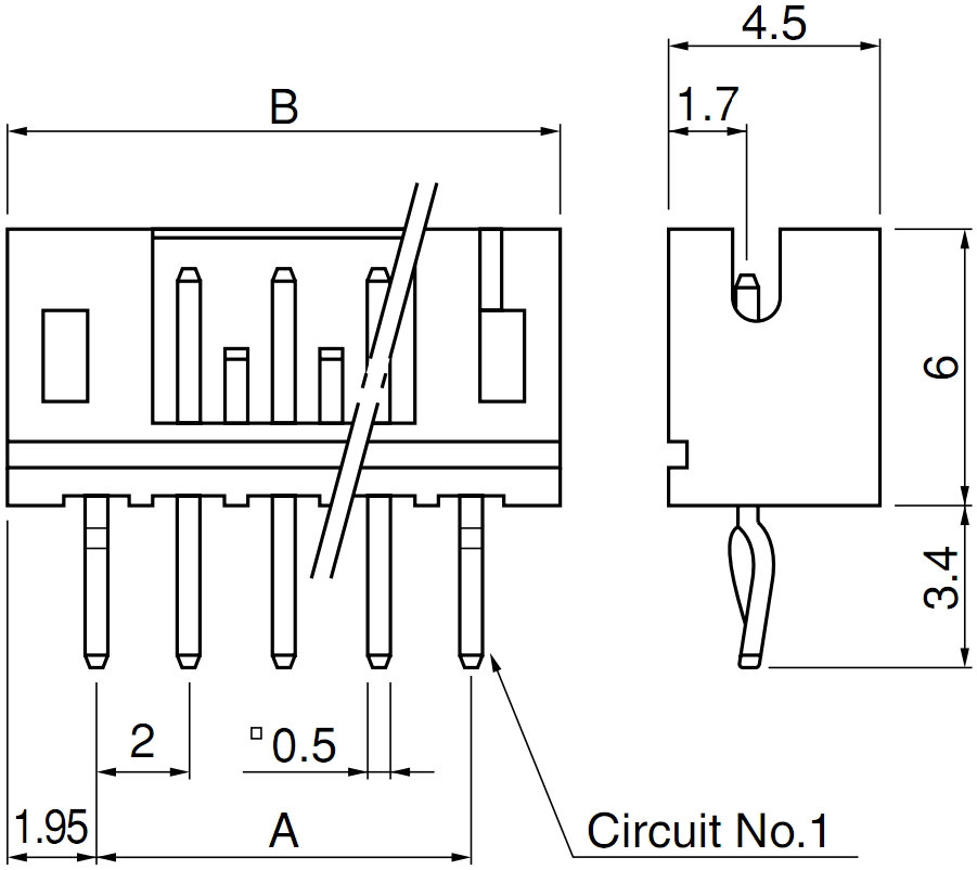 מחבר קונקטור JST PH B12B-PH-K-S